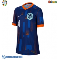 Fotballdrakt Dame Nederland Virgil van Dijk #4 Bortedrakt EM 2024 Kortermet